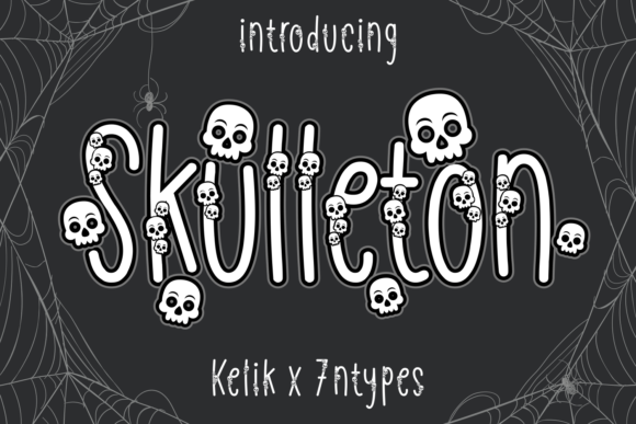 Skulleton: A Spooky Decorative Font for Creative Branding